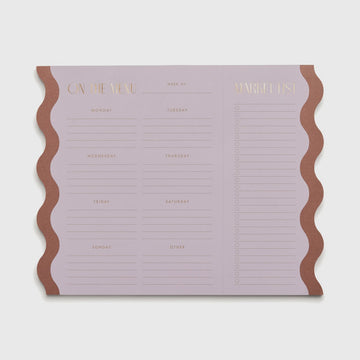 Meal Planner Notepad with Magnets - Lilac & Nutmeg