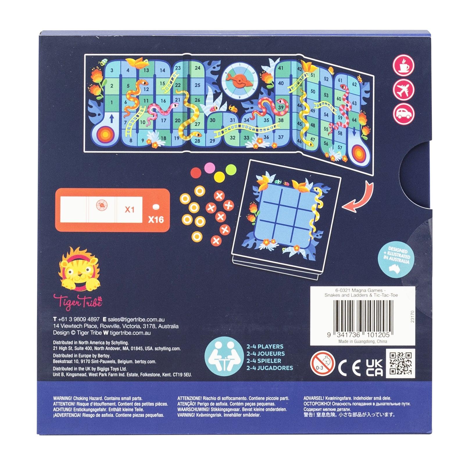 Magna Games - Snakes & Ladders & TIC-TAC-TOE - Handworks Nouveau Paperie