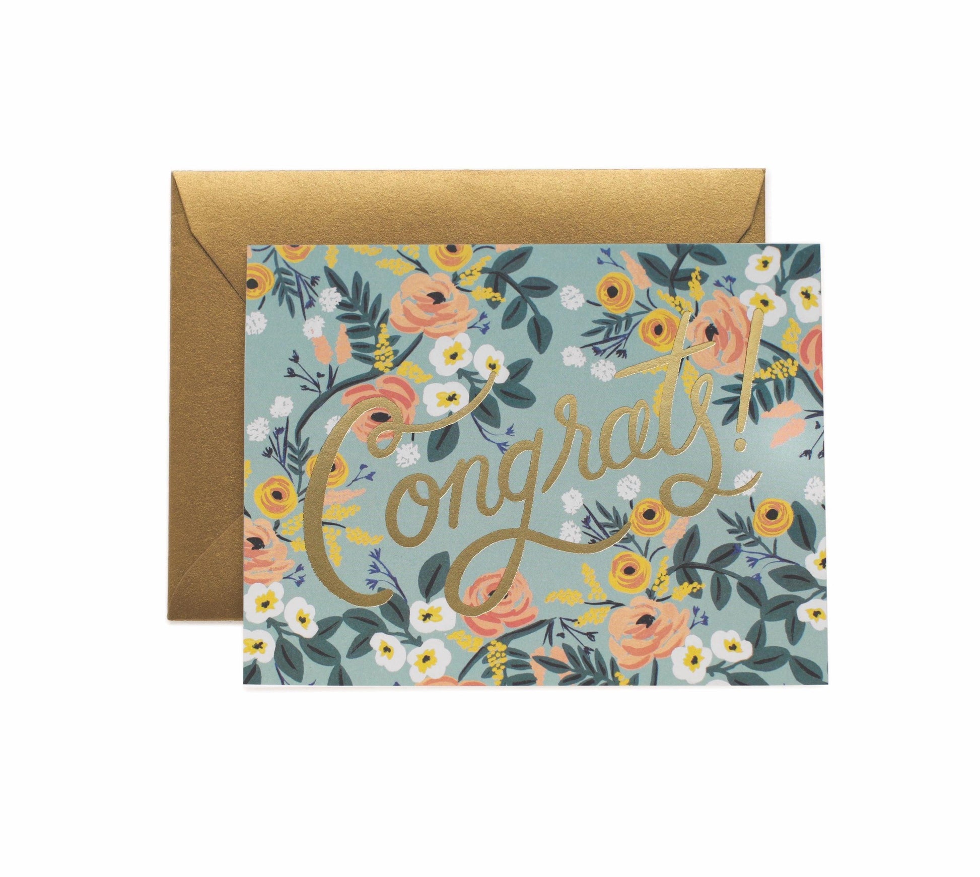 Rifle Paper Co - Single Card - Blue Meadow Congrats - Handworks Nouveau Paperie