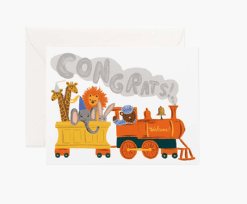 Rifle Paper Co - Single Card - Little Engine Congrats - Handworks Nouveau Paperie