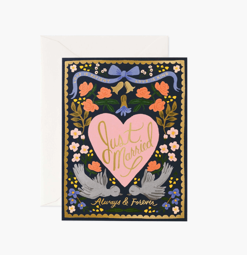 Rifle Paper Co - Single Card - Love Birds - Handworks Nouveau Paperie
