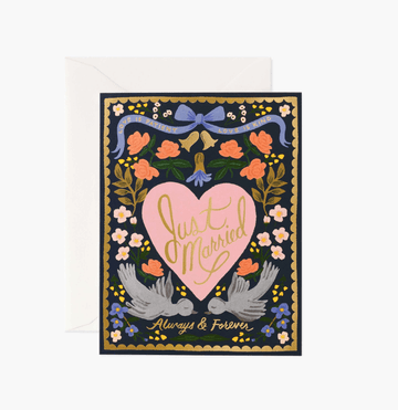 Rifle Paper Co - Single Card - Love Birds - Handworks Nouveau Paperie
