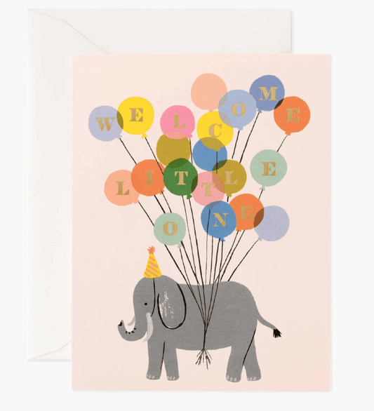 Rifle Paper Co - Single Card - Welcome Elephant - Handworks Nouveau Paperie