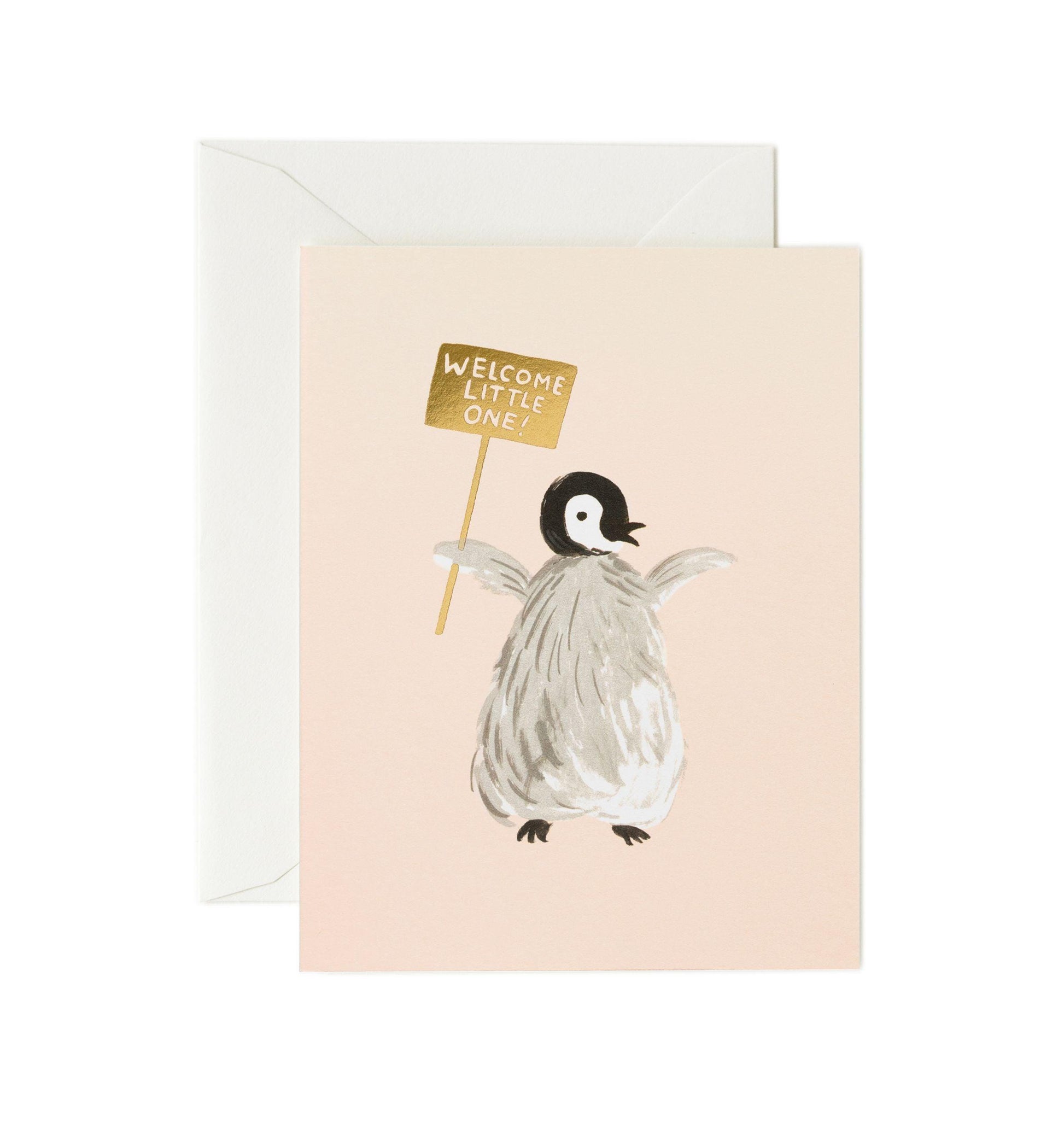Rifle Paper Co - Single Card - Welcome Penguin - Handworks Nouveau Paperie