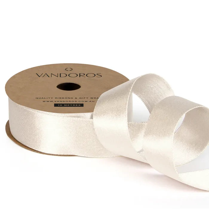 Satin Pearl Ribbons 10 Metres x 25mm - Handworks Nouveau Paperie