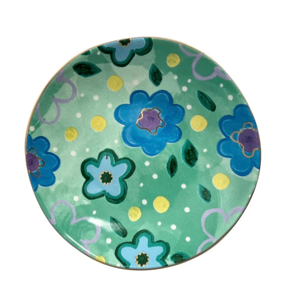 Foxy Flower Green Trinket Bowl