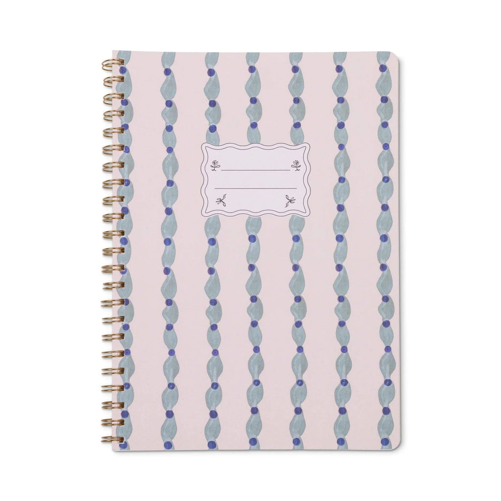 Ink Tulip A4 Twin Wire Notebook - Wavy Blue