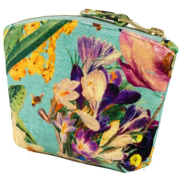 Printed Velvet Mini Pouch - Spring Flora