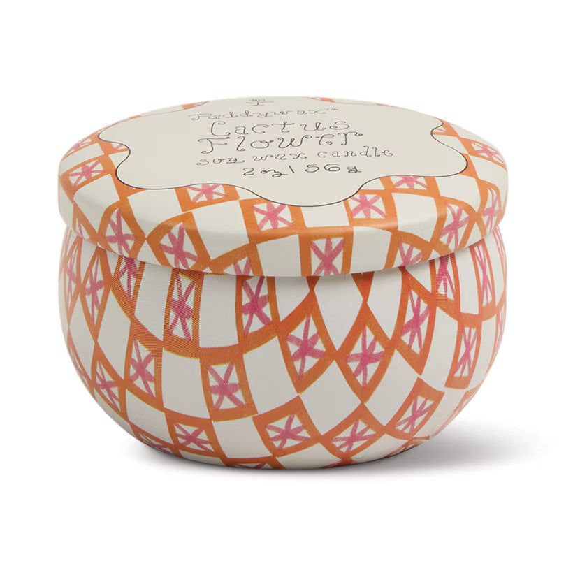 Cactus Flower Printed Tin 2oz, Candle
