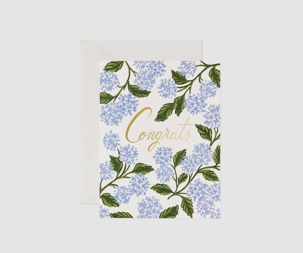 Rifle Paper Co - Single Card - Hydrangea Congrats