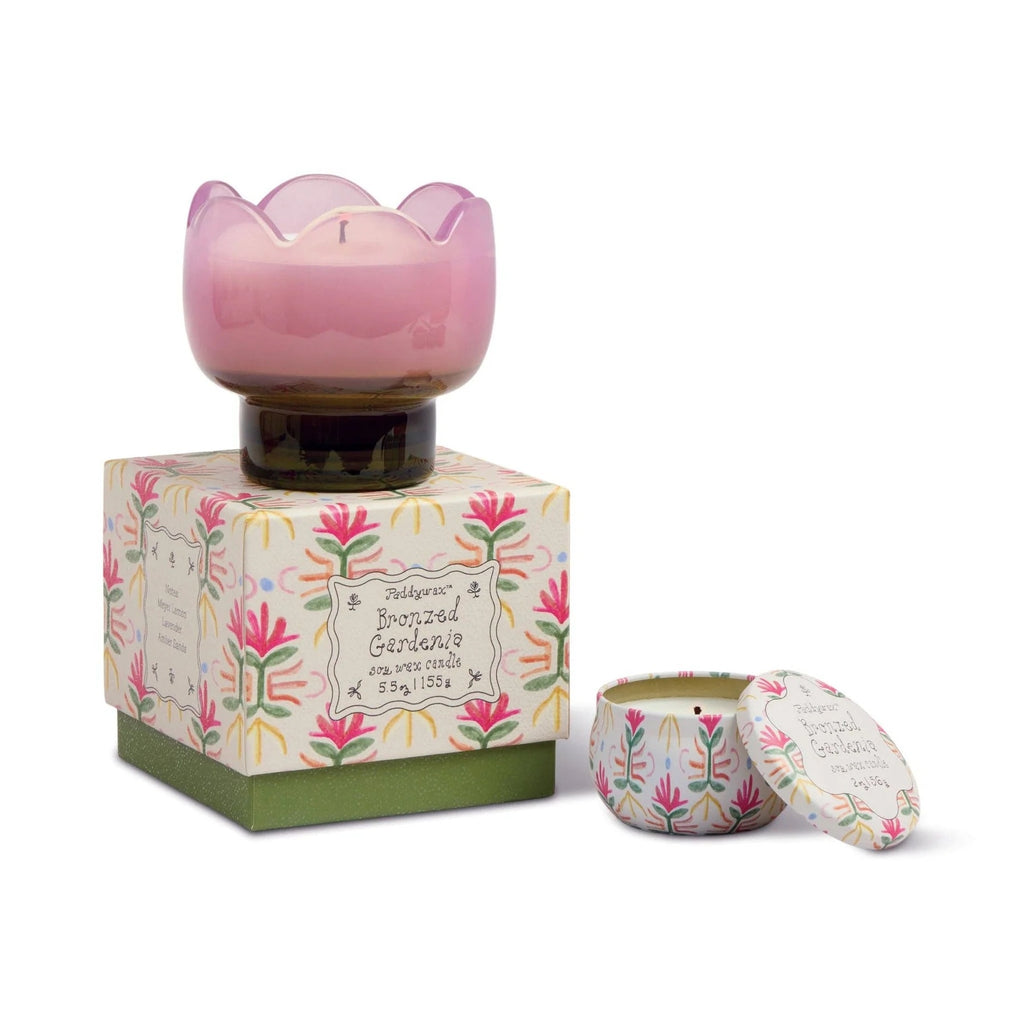 Tulip Glass Candle - Bronzed Gardenia