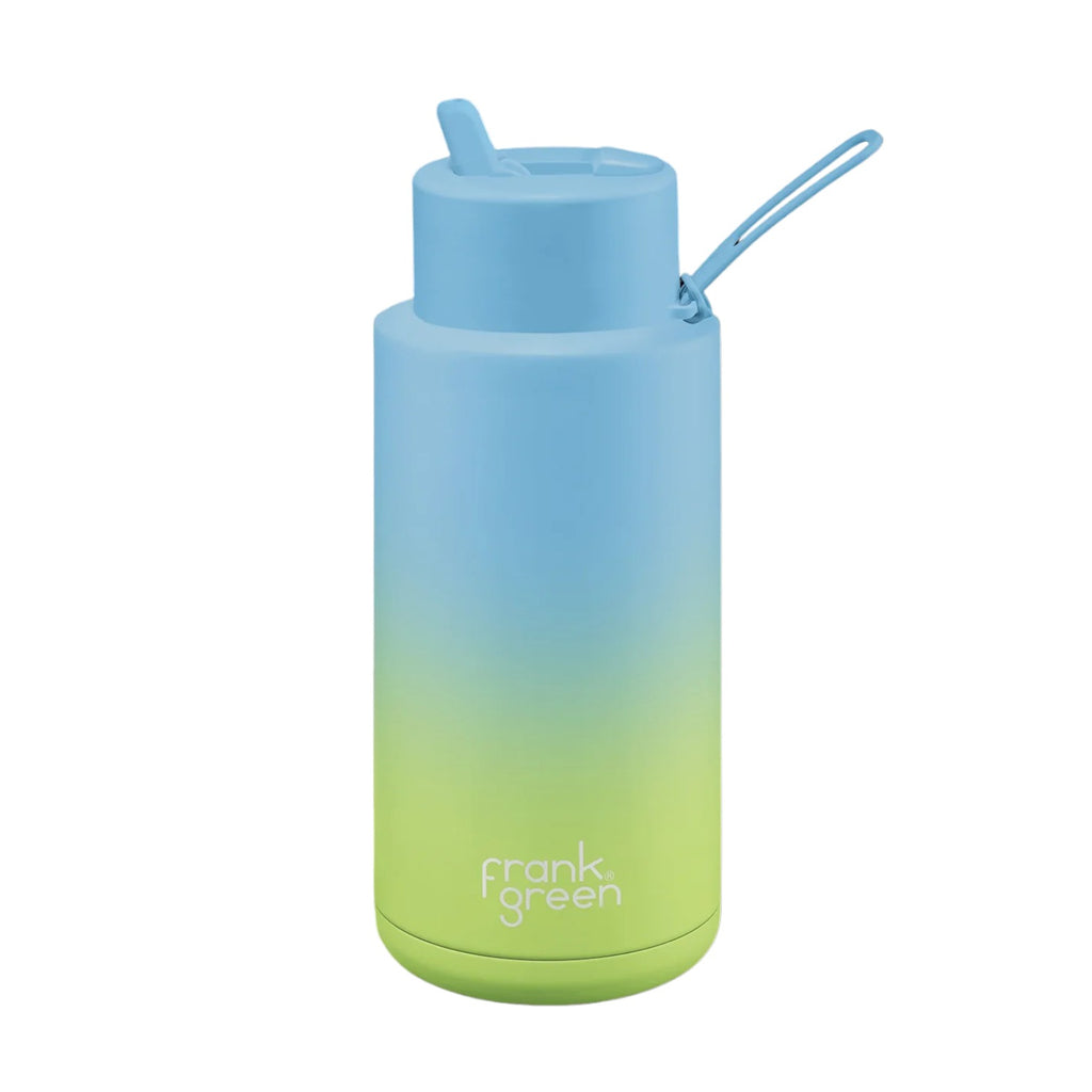 Gradient Ceramic Reusable Bottle 34oz with Flip Straw