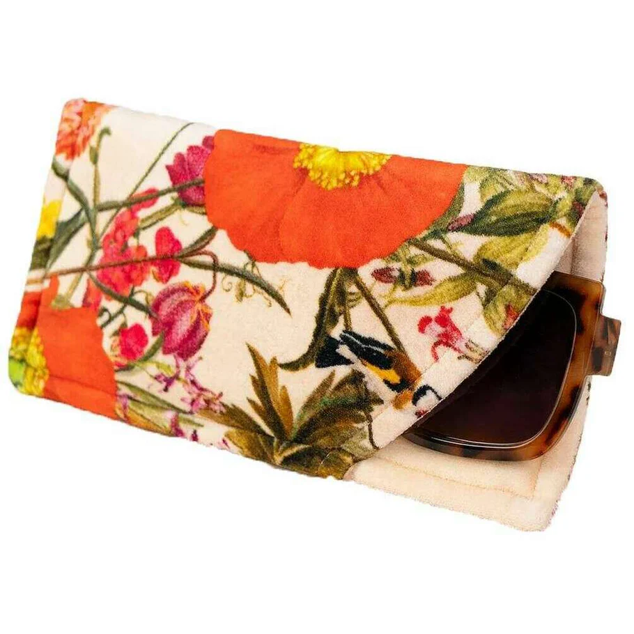 Velvet Sunglasses Pouch - Fine Flowers