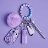 Safety Keychain I Purple Pastel Haze Beaded