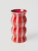 Palma Red Pink Stripe Vase