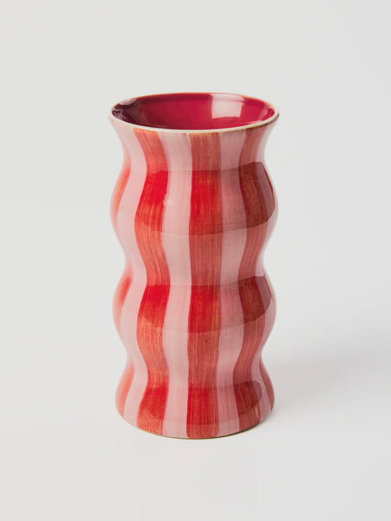 Palma Red Pink Stripe Vase