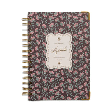 Undated 13 Month Perpetual Planner - Burgundy Vintage Floral