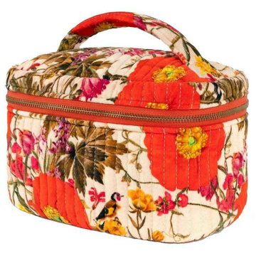 Quilted Velvet Vanity Case-Fine Flowers