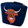 Velvet Mini Pouch - Highland Cow
