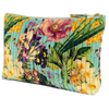 Quilted Velvet Zip Pouch - Spring Flora