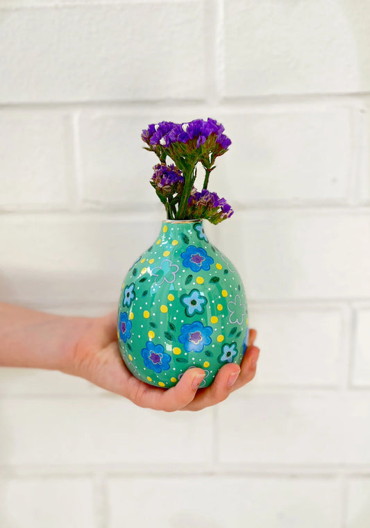 Foxy Flower Green Mini Vase