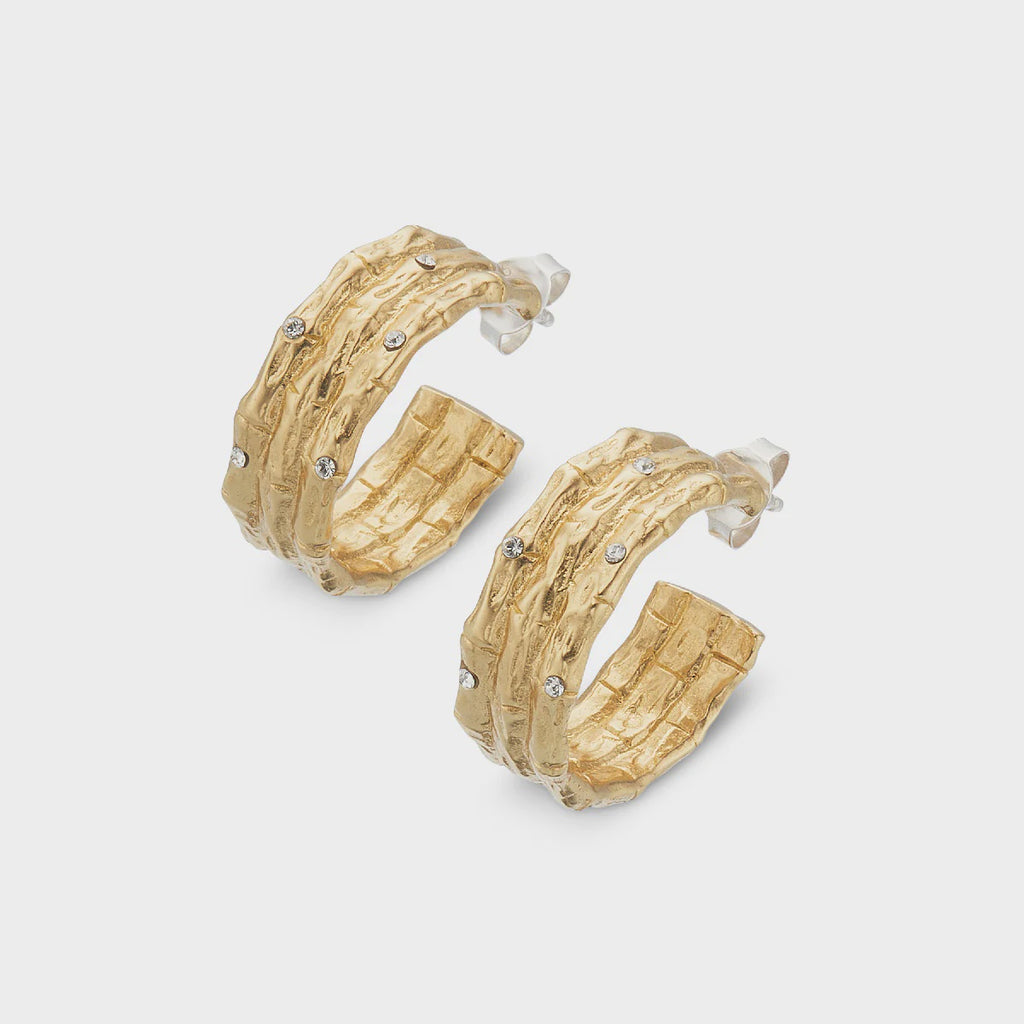 Bamboo sparkle hoop earrings