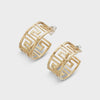Greek golden key hoop earrings