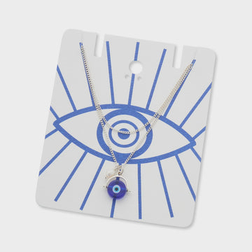 Mati evil eye charm & pearl necklace (adjustable)