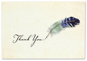 NOTE CARD - WATERCOLOUR QUILL