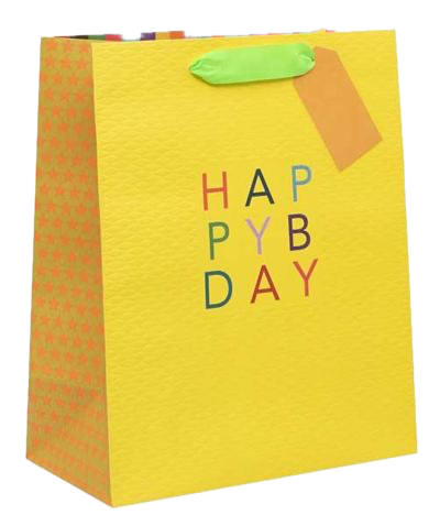 Happy Yellow Bday Large Bag