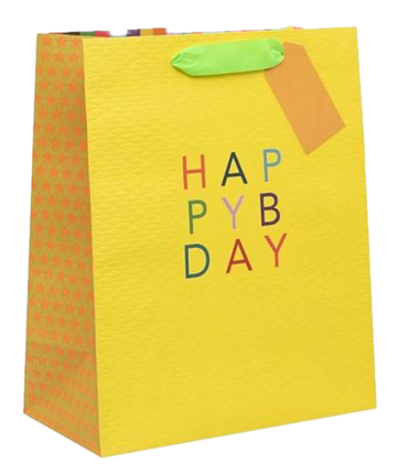Happy Yellow Bday Large Bag