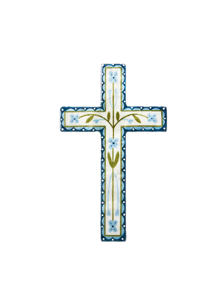 Samira Large Cross Blue Flower