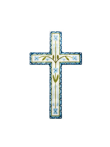 Samira Large Cross Blue Flower