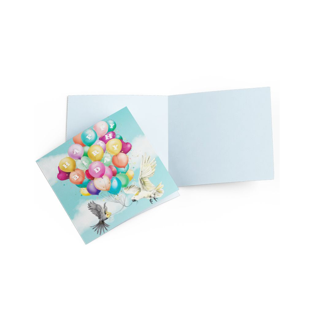 Greeting Card Bird Birthday Balloons