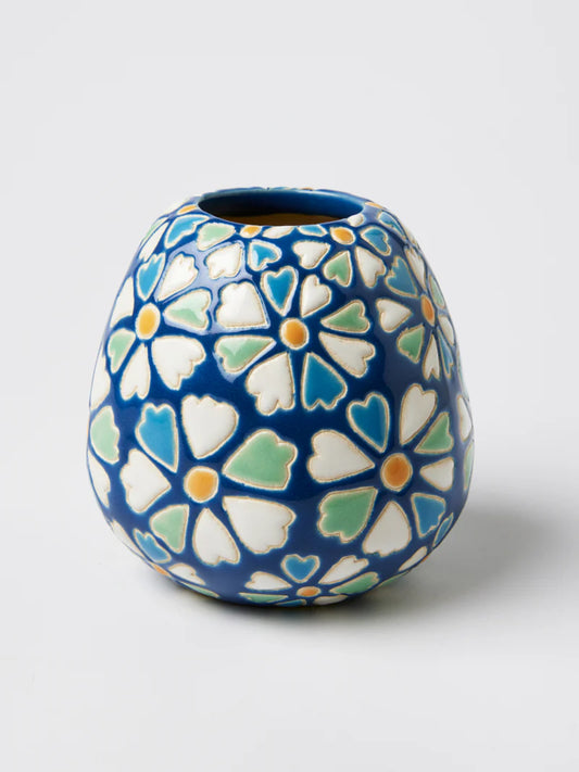 Pollen Blue Daisy Vase