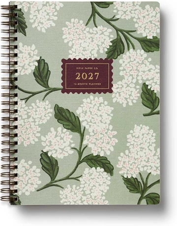 Rifle Paper Co - 2027 Weekly 12-Month Softcover Spiral Planner - Sage Hydrangea