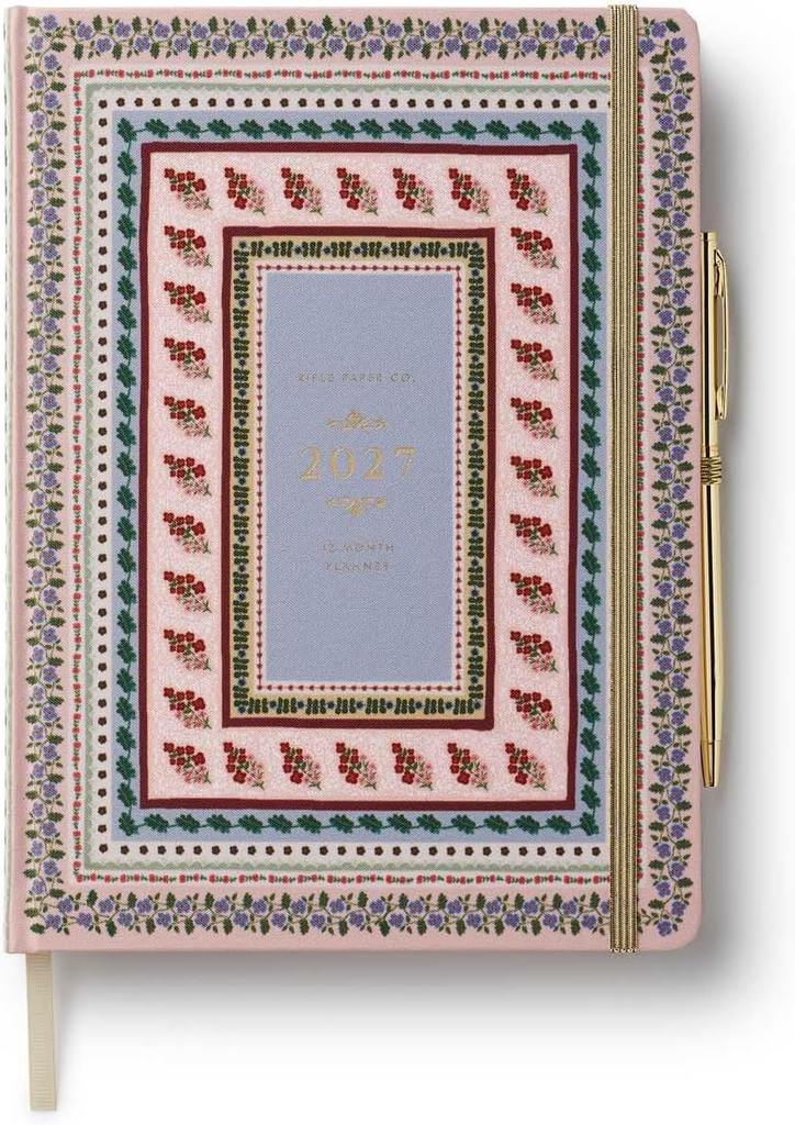 Rifle Paper Co - 2027 Weekly 12-Month Hardcover Planner with Pen - Paisley