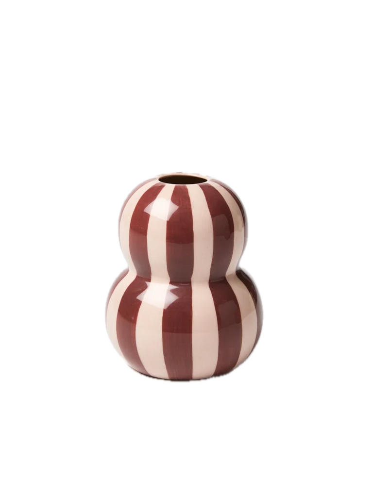 Fonda Vase Burgundy Pink Stripe