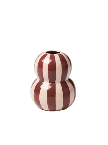 Fonda Vase Burgundy Pink Stripe