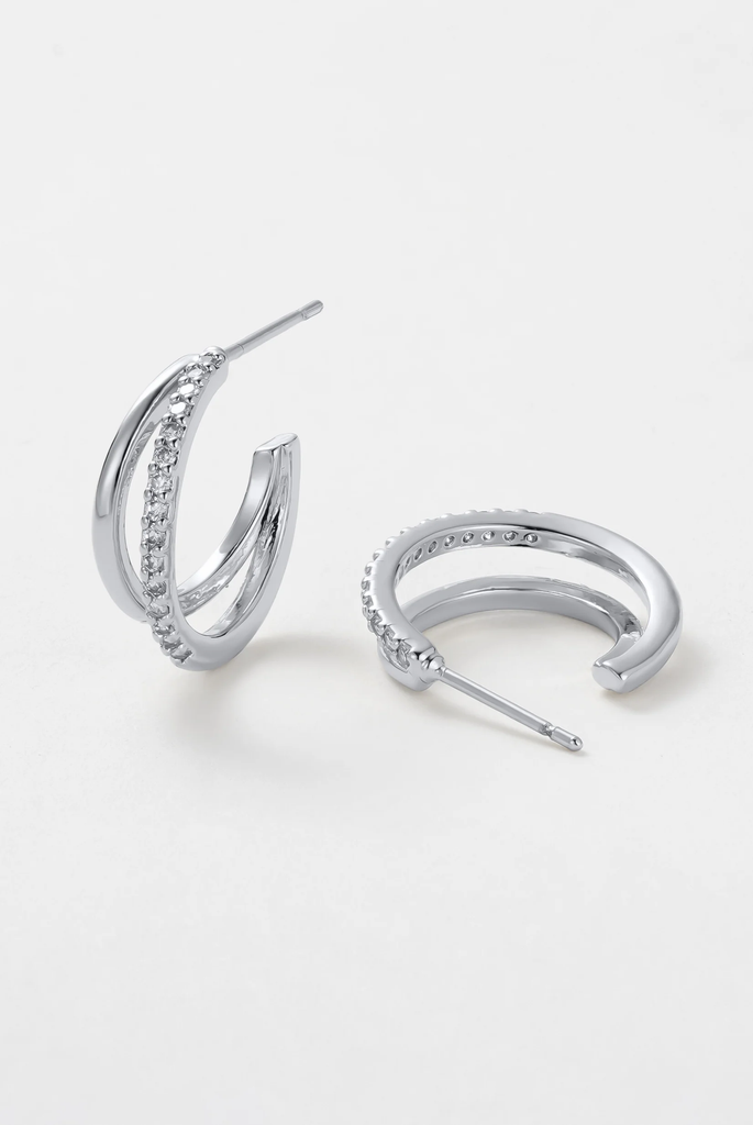 Celeste Hoop - Silver/Clear