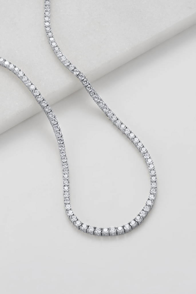Dani Tennis Necklace Silver - 45cm Silver (7480)