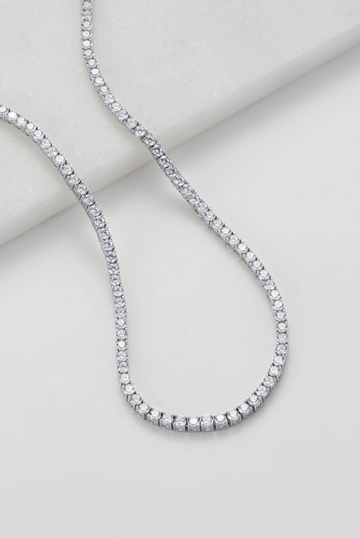 Dani Tennis Necklace Silver - 45cm Silver (7480)