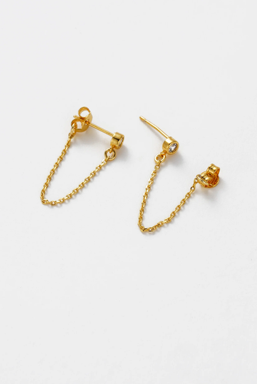 Crystal Chain Wrap Earring - Gold (7645)