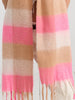 Neon Pink Checkered Fluffy Scarf