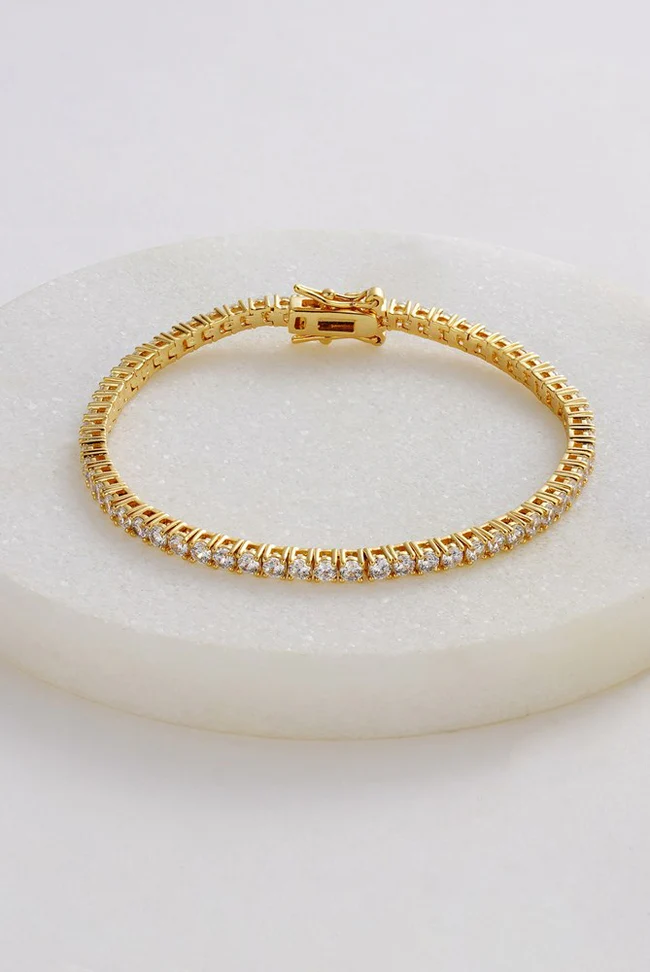Dani Tennis Bracelet - Gold - 18cm (7776)