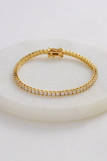 Dani Tennis Bracelet - Gold - 18cm (7776)