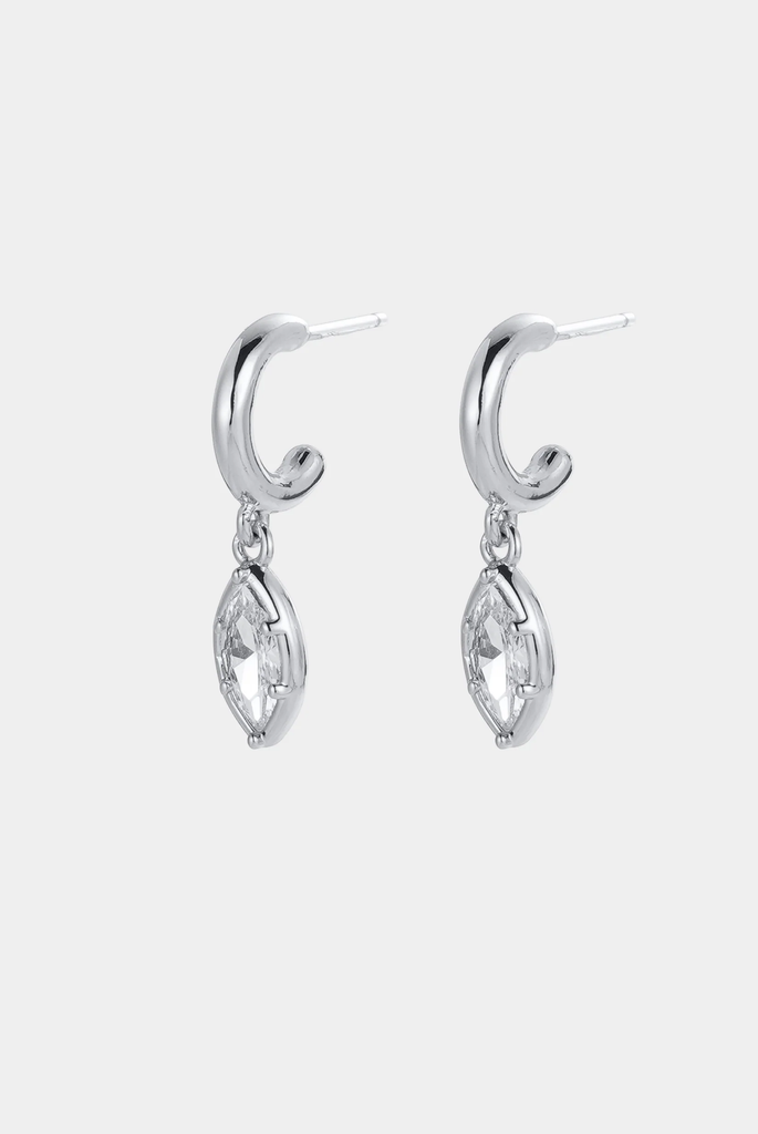 Eden Crystal Hoop - Silver (7791)