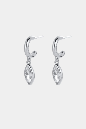 Eden Crystal Hoop - Silver (7791)