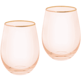 Cristina Re - Tumbler Glasses Rose Crystal Set of 2