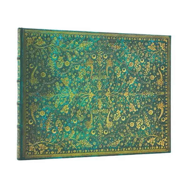 Emerald Flower Lined HB Guest Bk